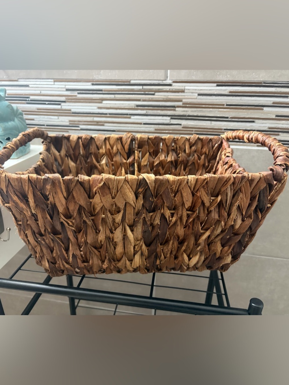Woven Natural Brown Seagrass Storage Basket